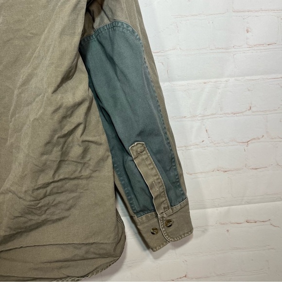 Vintage Cabela's Hunting Shirt Mens Large Tall Brown Canvas Elbow Patches - Picture 10 of 10